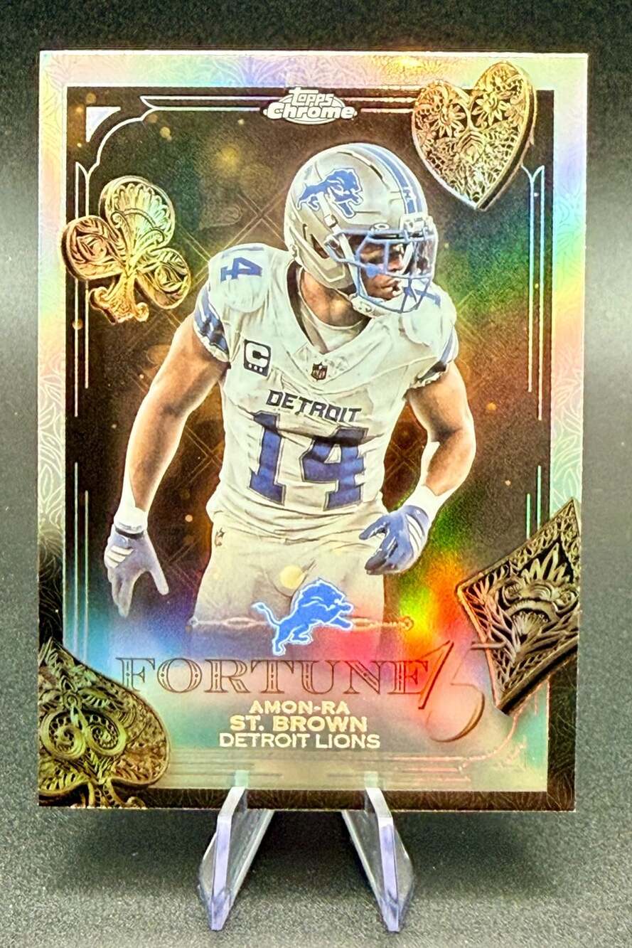 Amon-Ra St. Brown Detroit Lions Fortune 15 2025 Topps Chrome NFL Football Card